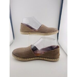 Verbenas taupe woven leather and suede espadrilles Made in Spain sz 37